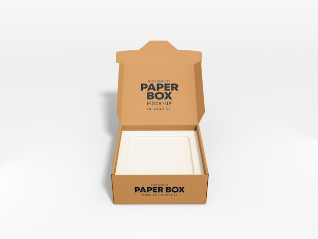 Kraftpapier mailing delivery square box branding mockup