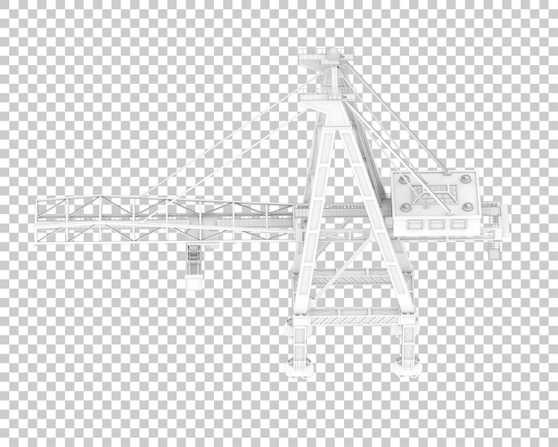 Kran isoliert auf durchsichtigem Hintergrund 3D-Rendering-Illustration