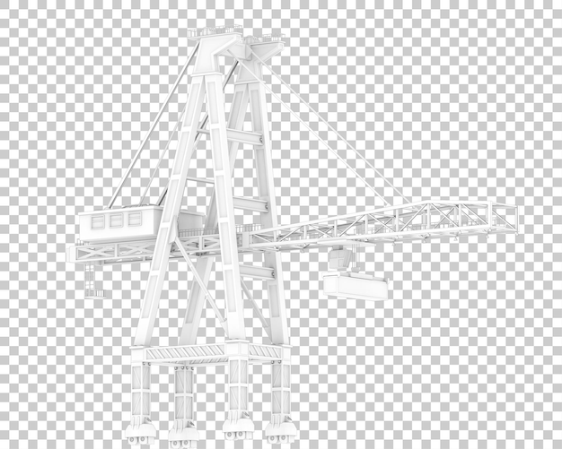 Kran isoliert auf durchsichtigem Hintergrund 3D-Rendering-Illustration