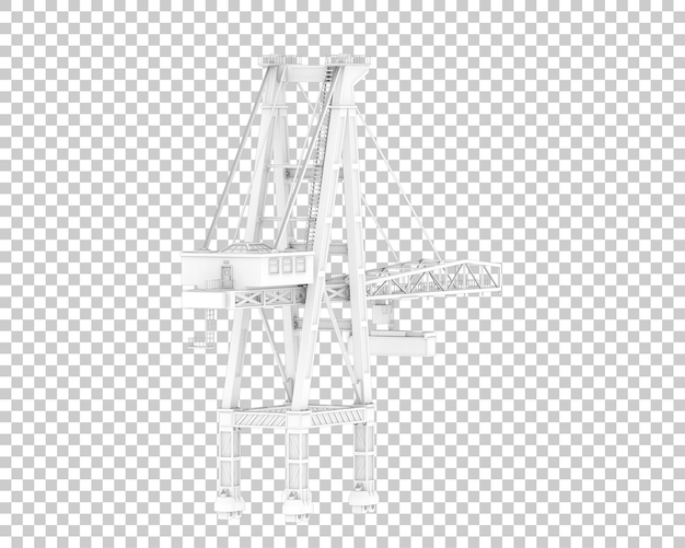 Kran isoliert auf durchsichtigem Hintergrund 3D-Rendering-Illustration