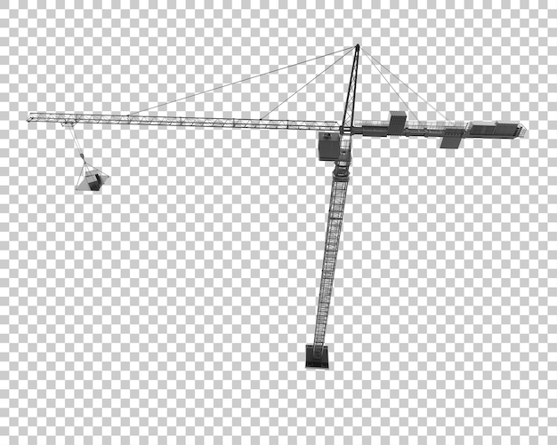 Kran isoliert auf durchsichtigem Hintergrund 3D-Rendering-Illustration