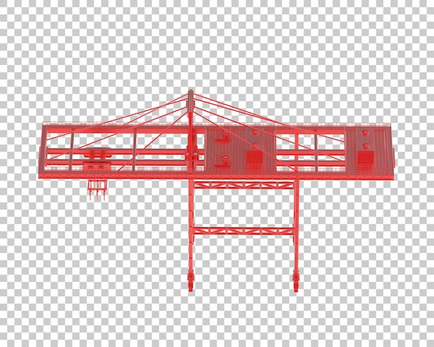 Kran isoliert auf transparentem Hintergrund 3D-Darstellung