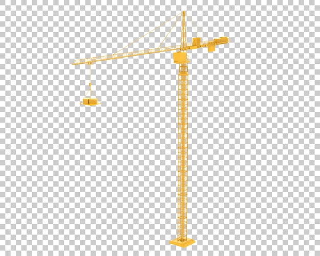 Kran isoliert auf transparentem Hintergrund 3D-Darstellung