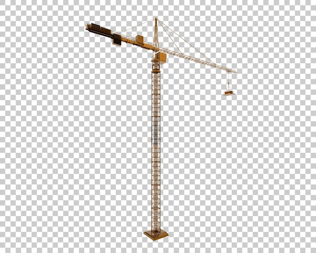 Kran isoliert auf transparentem Hintergrund 3D-Darstellung