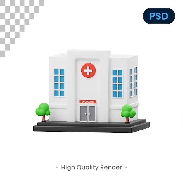PSD krankenhaus 3d icon premium psd