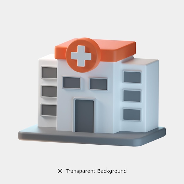 PSD krankenhaus 3d-symbol-illustration