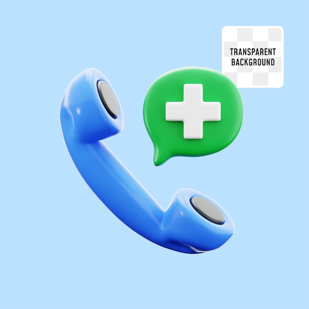 Krankenhaus medizinische Klinik Telefon Kundendienst Anruf Arzt Spezialist Krankenhaus 3D-Icon