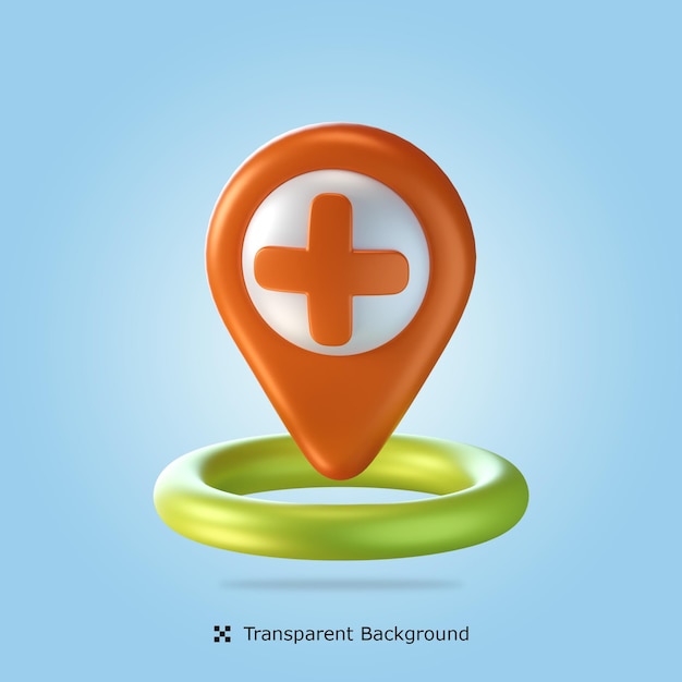 Krankenhaus-Standort 3D-Symbol Illustration