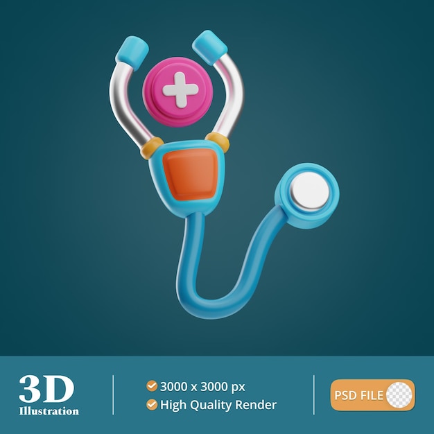 Krankenhaus-stethoskop-illustration 3d