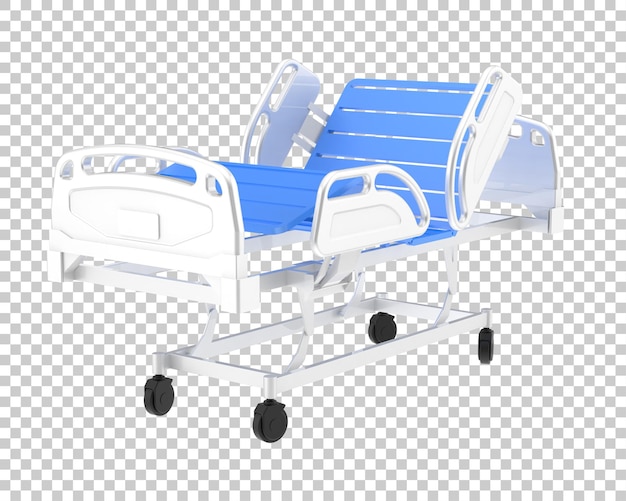 Krankenhausbett isoliert auf durchsichtigem Hintergrund 3D-Rendering-Illustration