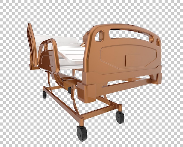 Krankenhausbett isoliert auf durchsichtigem Hintergrund 3D-Rendering-Illustration