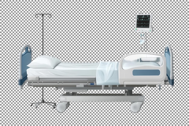 Krankenhausbett mit medizinischer Ausrüstung Transparenter Hintergrund