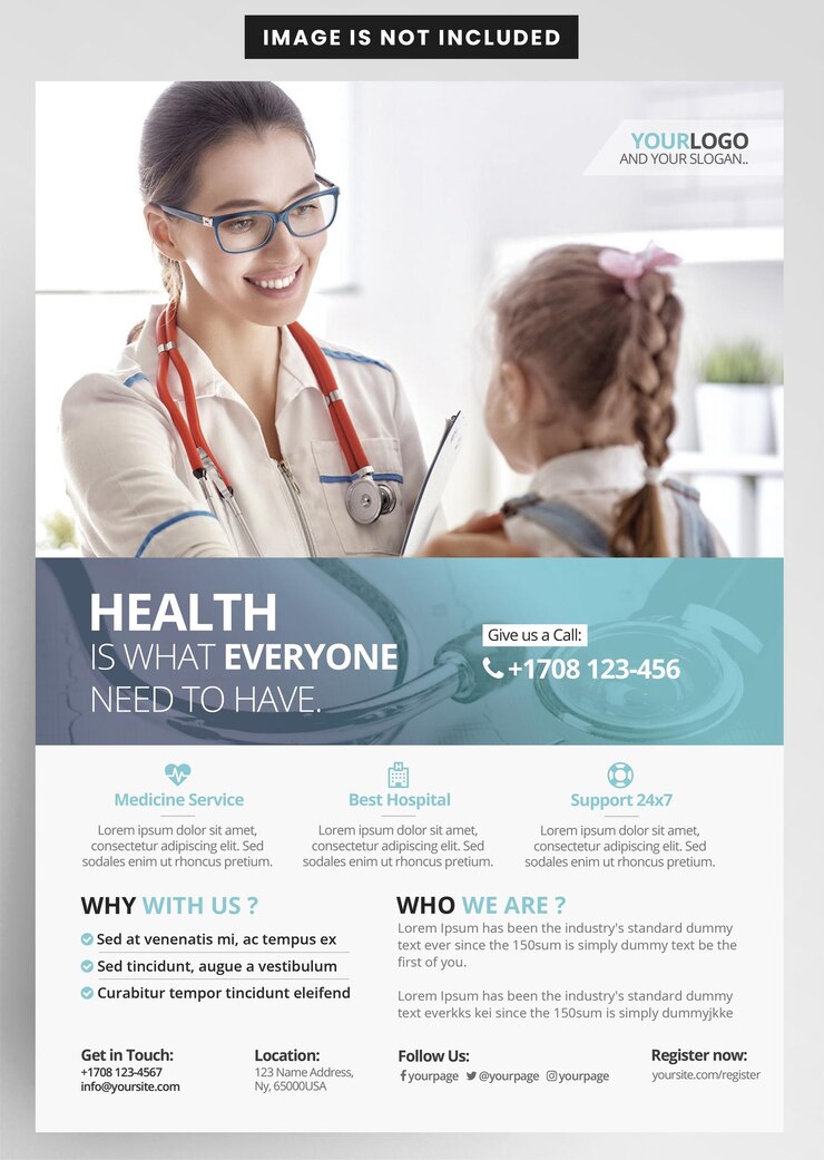 PSD krankenhausdienstleistungen medizinische ad flyer design
