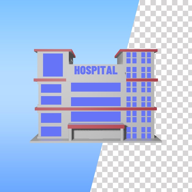 Krankenhausgebäude 3D-Icon-Modell
