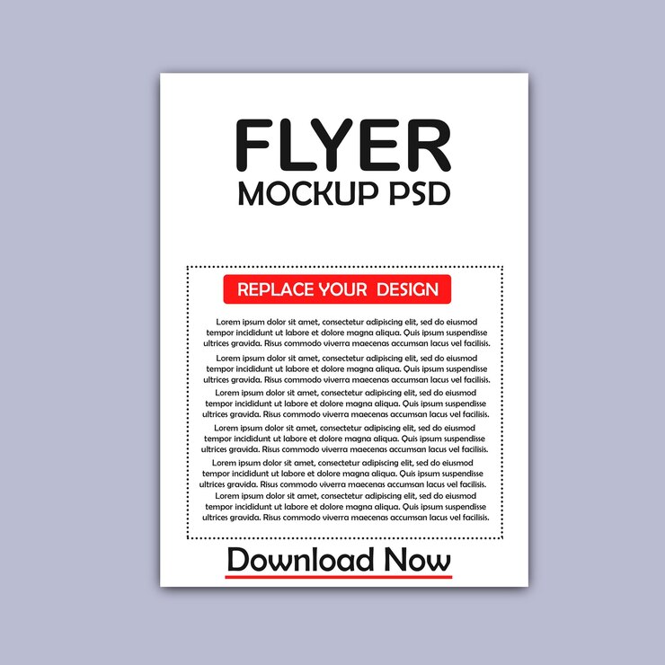 PSD kreative a4 flyer-mockup-design-psd-vorlage