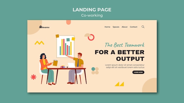 Kreative Coworking-Landingpage-Vorlage