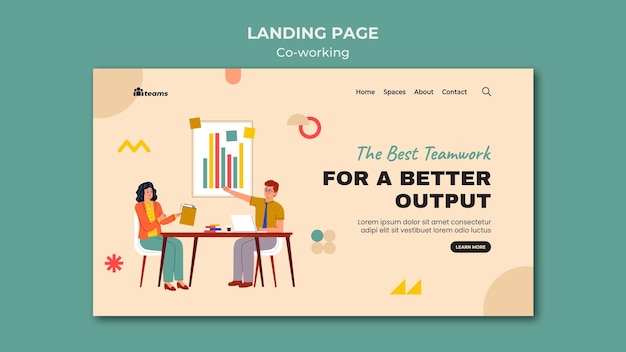 PSD kreative coworking-landingpage-vorlage