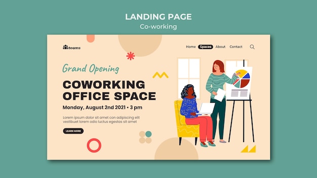 Kreative Coworking-Landingpage-Vorlage