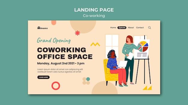 Kreative coworking-landingpage-vorlage