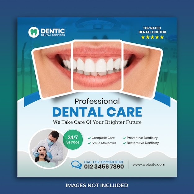 Kreative dental flyer square bannertemplate