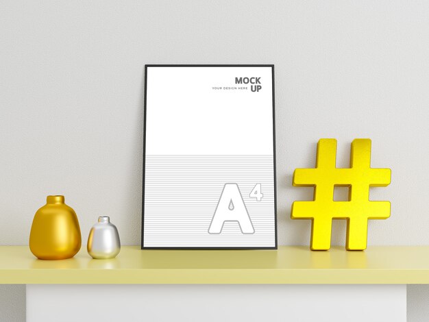 Kreative flyer- und poster-modelle mit goldenem hashtag