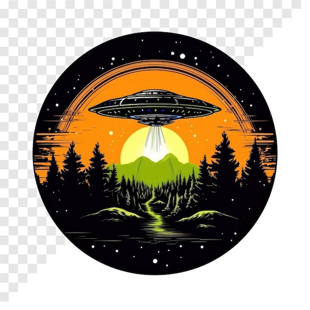 PSD kreative illustration von ufos