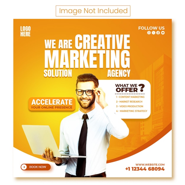 PSD kreative marketingagentur, banner für soziale medien, psd