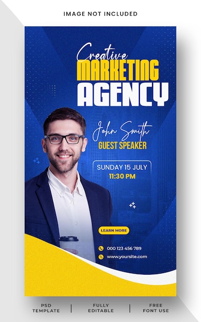 Kreative Marketingagentur Instagram Story Banner Vorlage Design