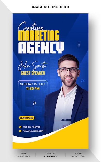 Kreative Marketingagentur Instagram Story Banner Vorlage Design