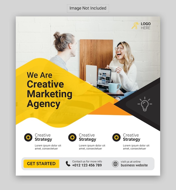 PSD kreative marketingagentur und corporate social media post-banner-designvorlage