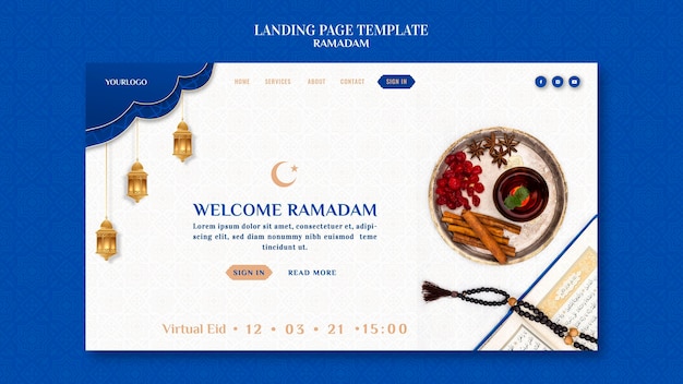 Kreative ramadan-landingpage-vorlage