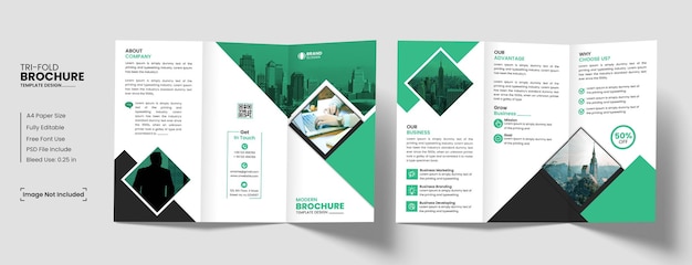 kreative trifold Broschüre Design-Vorlage mit trndy Welle Stil