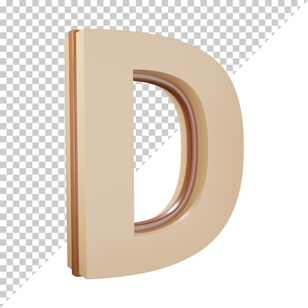 PSD kreativer 3d render alphabet buchstabe d