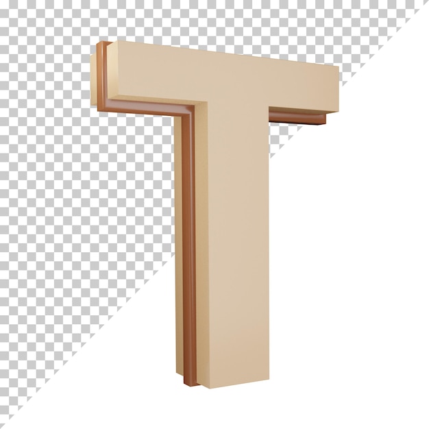 kreativer 3d render alphabet buchstabe T