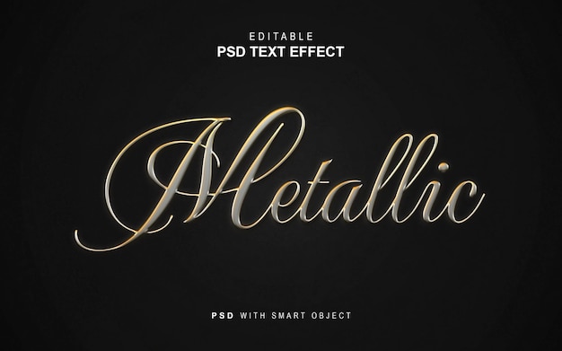 PSD kreativer metallischer 3d-texteffekt