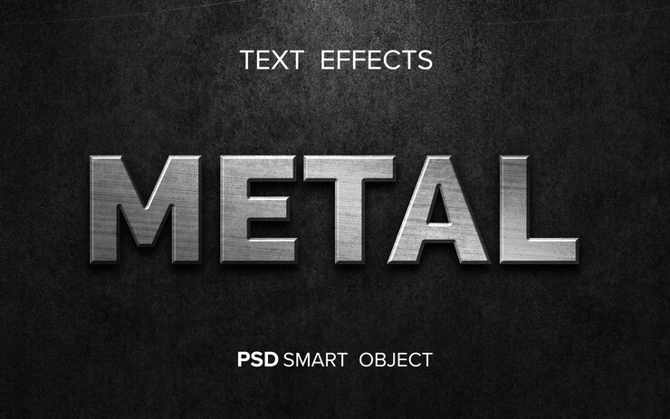 PSD kreativer metallischer texteffekt