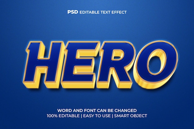 Kreativer Texteffekt des Superhelden 3d