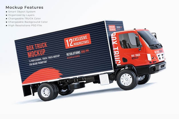 Kreatives box-truck-branding-modell