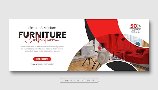 Kreatives Facebook-Cover-Design für Möbelverkauf oder Web-Banner-Vorlage