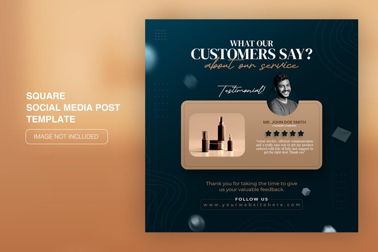 Kreatives Konzept Feedback und Kundentestimonial Social-Media-Instagram-Postvorlage