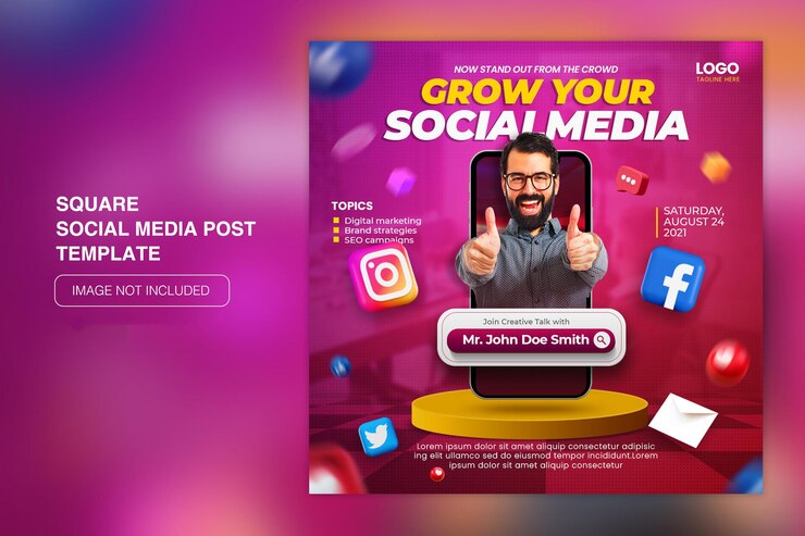 Kreatives Konzept Social Media Instagram live für digitale Marketing-Promotion-Vorlage