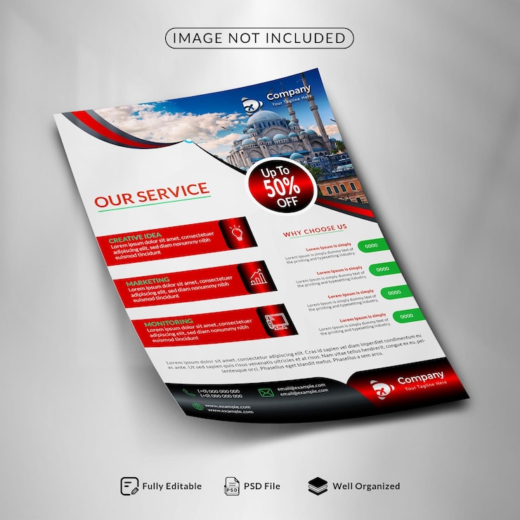 PSD kreatives und geschäftliches flyer-broschüre-vorlage-design