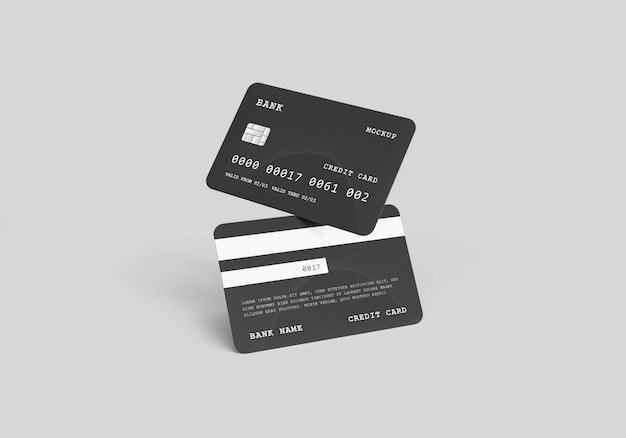 PSD kredit- oder debitkartenmodell aus kunststoff