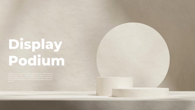 Kreis-Hintergrund 3D-Rendering-Bild-Szene-Mockup weiße Farbe gekrümmter Zylinder-Podium in der Landschaft
