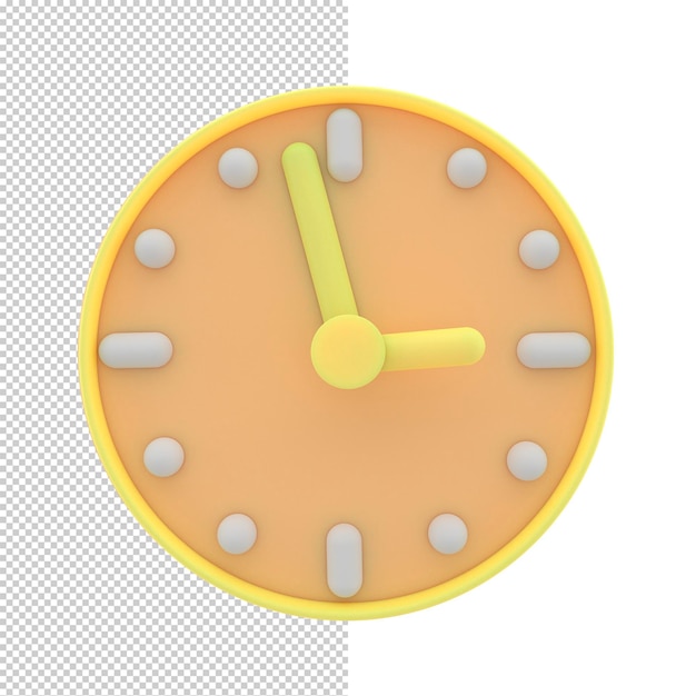 Kreis-Uhr-Symbol Einfache 3D-Render-Illustration Deadline-Konzept