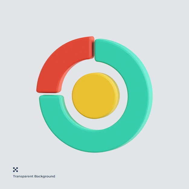 PSD kreisdiagramm 3d-darstellung