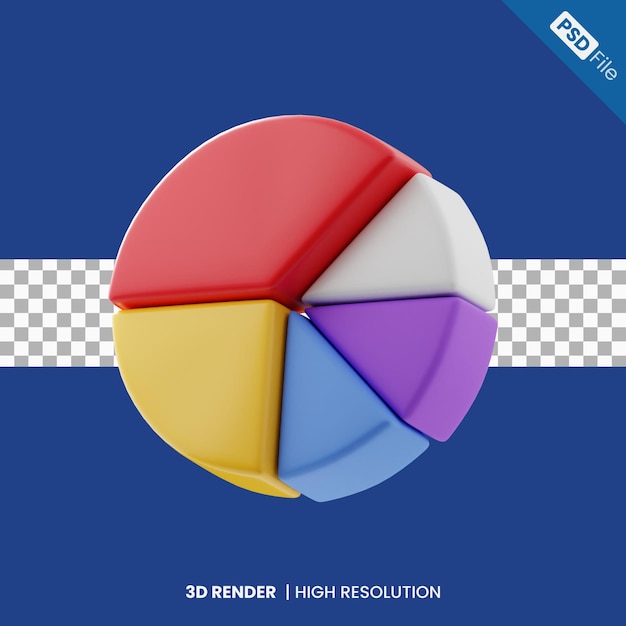 PSD kreisdiagramm 3d-darstellung