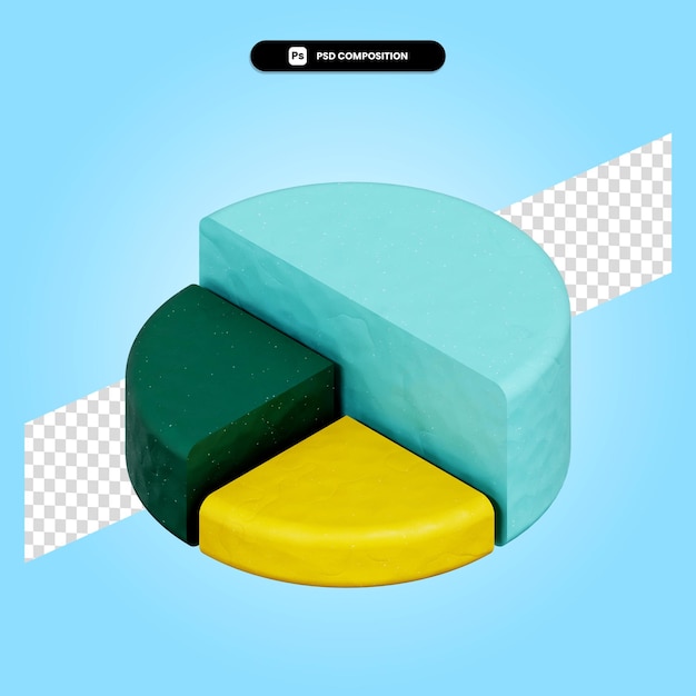 Kreisdiagramm 3D-Render-Illustration isoliert