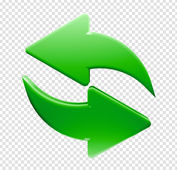 PSD kreisförmige grüne pfeile
