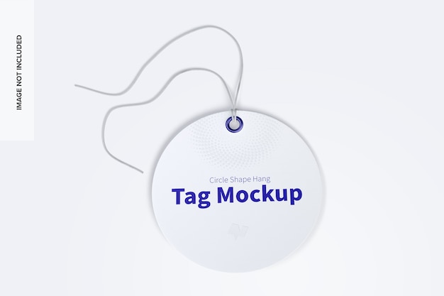 Kreisform hang tag mockup mit string